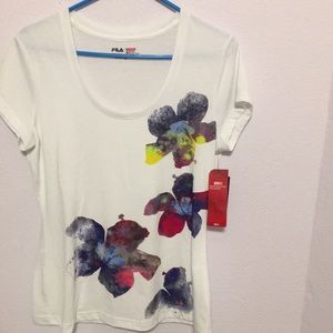 NWT Size Med Fila graphic Tee with wicking.